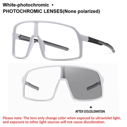 Large Frame UV400 Polarized/Photochromic Sports Cycling Bike Glasses Men Women TR90 MTB Baseball Fishing Softball Sunglasses - Foshkan.com