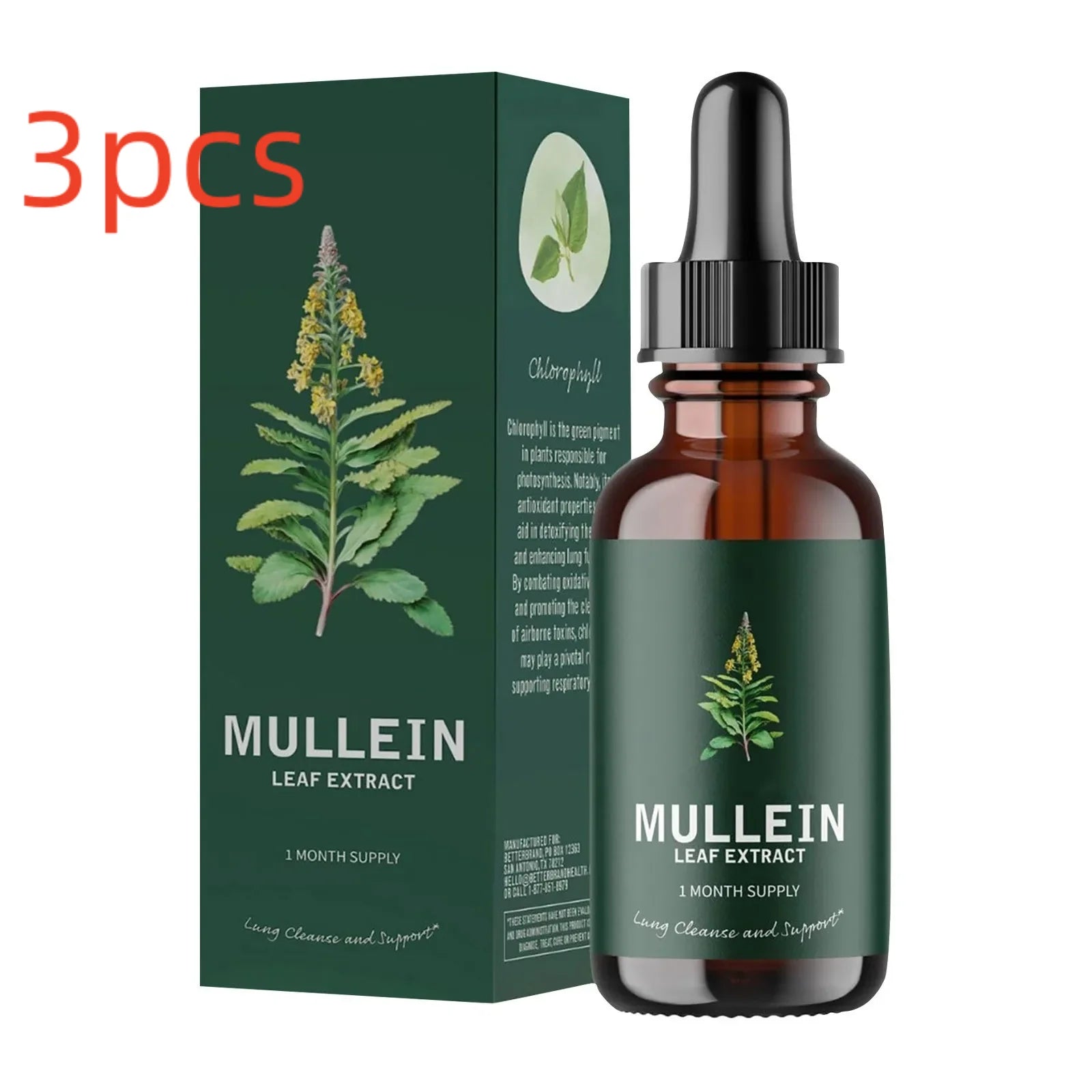 Mullein Leaf Extract Health and Fitness Supplement – Clean Lung Drops for Smokers (10ml) - Foshkan.com