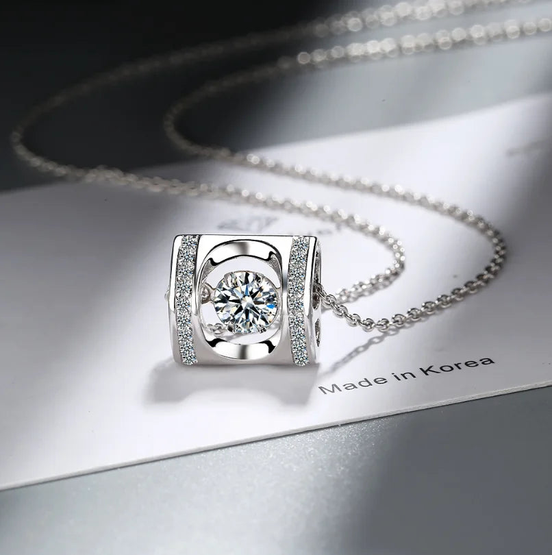 D Color 1 Carat Moissanite Teardrop Pendant Necklace for Women – S925 Sterling Silver Pt950 Chain | Elegant Wedding Jewelry Gift