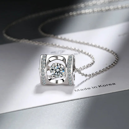D Color 1 Carat Moissanite Teardrop Pendant Necklace for Women – S925 Sterling Silver Pt950 Chain | Elegant Wedding Jewelry Gift
