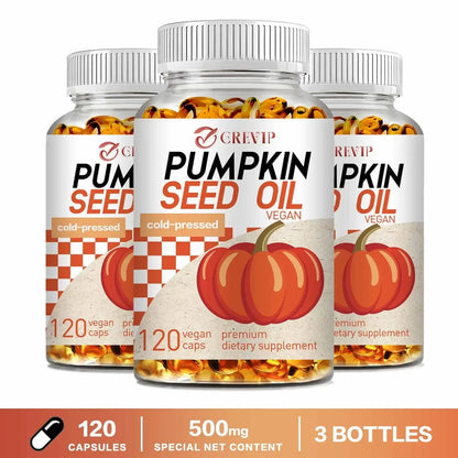 Pumpkin Seed Oil Capsules – Prostate Support, Heart & Brain Health, Bladder Control, Skin Wellness - Foshkan.com