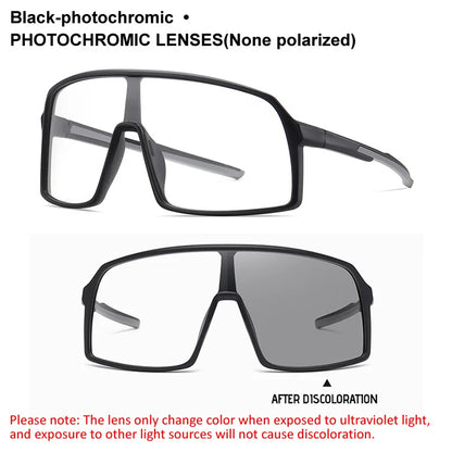 Large Frame UV400 Polarized/Photochromic Sports Cycling Bike Glasses Men Women TR90 MTB Baseball Fishing Softball Sunglasses - Foshkan.com