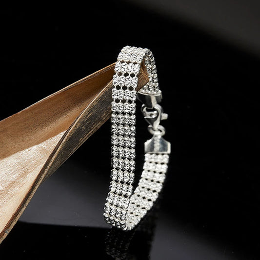 925 Sterling Silver Women’s Hand Chain Bracelet – Four Rows Femme Chain, High-Quality Fashion Jewelry