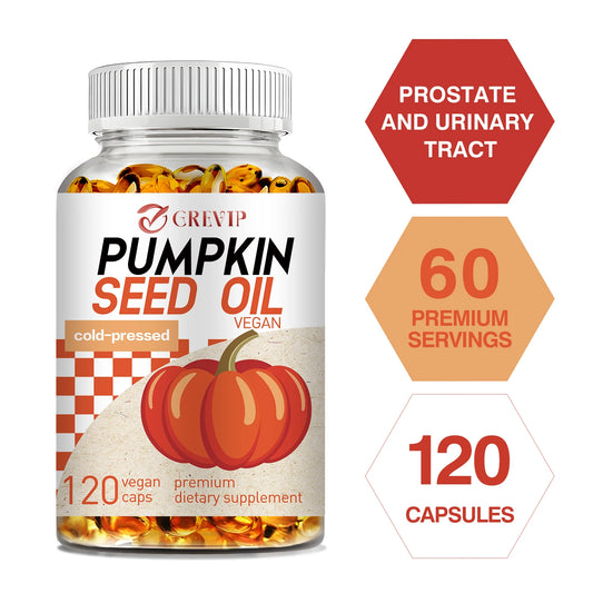 Pumpkin Seed Oil Capsules – Prostate Support, Heart & Brain Health, Bladder Control, Skin Wellness - Foshkan.com