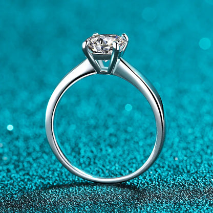 EWYA Classic D Color 4 Prong 0.5-2CT Moissanite Rings For Women Fine Jewelry S925 Sterling Silver Diamond Ring Wedding Band Gift - Foshkan.com