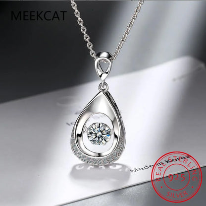 925 Sterling Silver Moissanite Necklace 0.5/1ct D Color VVS1 Water Drop Pendant Fine Jewelry for Women Gift