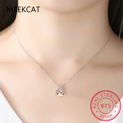 925 Sterling Silver Moissanite Necklace 0.5/1ct D Color VVS1 Water Drop Pendant Fine Jewelry for Women Gift