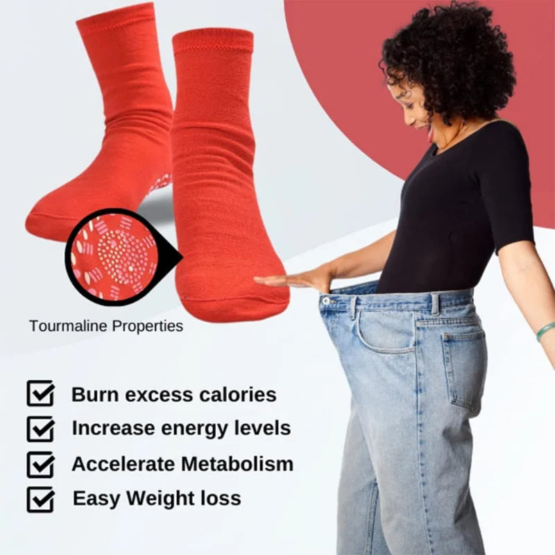 Tourmaline Slimming Health Socks – Self-Heating Thermotherapy Socks for Men & Women | Circulation, Detox & Weight Support - Foshkan.com