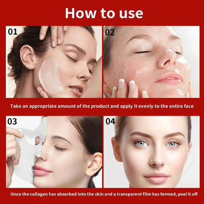 Real Collagen Fit Wrapping Mask – 670,000ppm Collagen Peel-Off Facial Mask for Firming, Hydration, Glow & Glass Skin - Foshkan.com