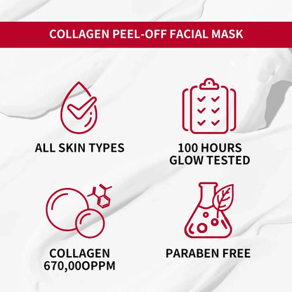 Real Collagen Fit Wrapping Mask – 670,000ppm Collagen Peel-Off Facial Mask for Firming, Hydration, Glow & Glass Skin - Foshkan.com