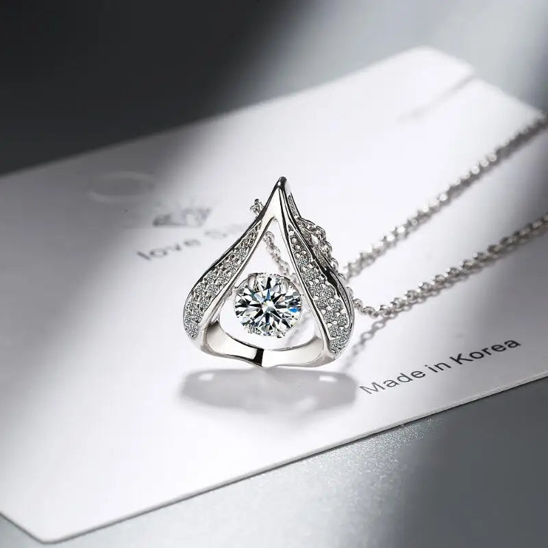 925 Sterling Silver Moissanite Necklace 0.5/1ct D Color VVS1 Water Drop Pendant Fine Jewelry for Women Gift
