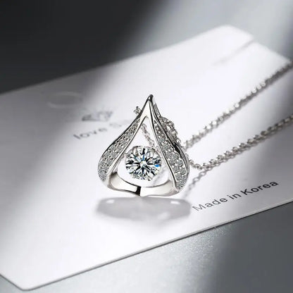 925 Sterling Silver Moissanite Necklace 0.5/1ct D Color VVS1 Water Drop Pendant Fine Jewelry for Women Gift