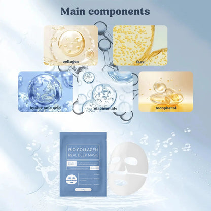 1/3/5/10PCS Bio Collagen Face Mask – Anti-Wrinkle, Firming & Brightening Korean Skincare for Fine Lines & Anti-Aging - Foshkan.com