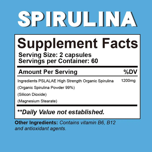 Organic Spirulina Capsules – Antioxidant Support for Heart, Eye & Brain Health | Natural Superfood Supplement - Foshkan.com