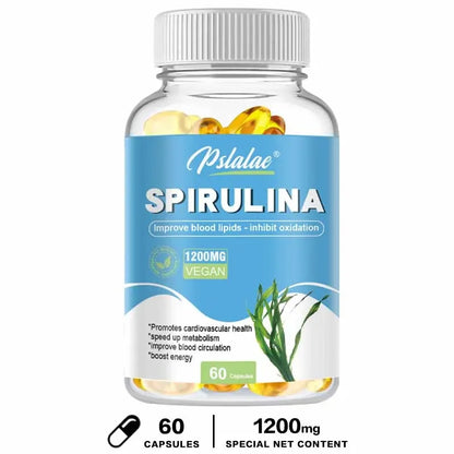 Organic Spirulina Capsules – Antioxidant Support for Heart, Eye & Brain Health | Natural Superfood Supplement - Foshkan.com
