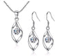 3PCS Twisted Glass Diamond Jewelry Set for Women – Necklace & Earrings with Venice Chain | Elegant Imitation White Gold Color Gift Set