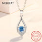 925 Sterling Silver 1 Carat Moissanite Teardrop Necklace for Women – Elegant Water Drop Pendant Clavicle Chain | Foshkan.com