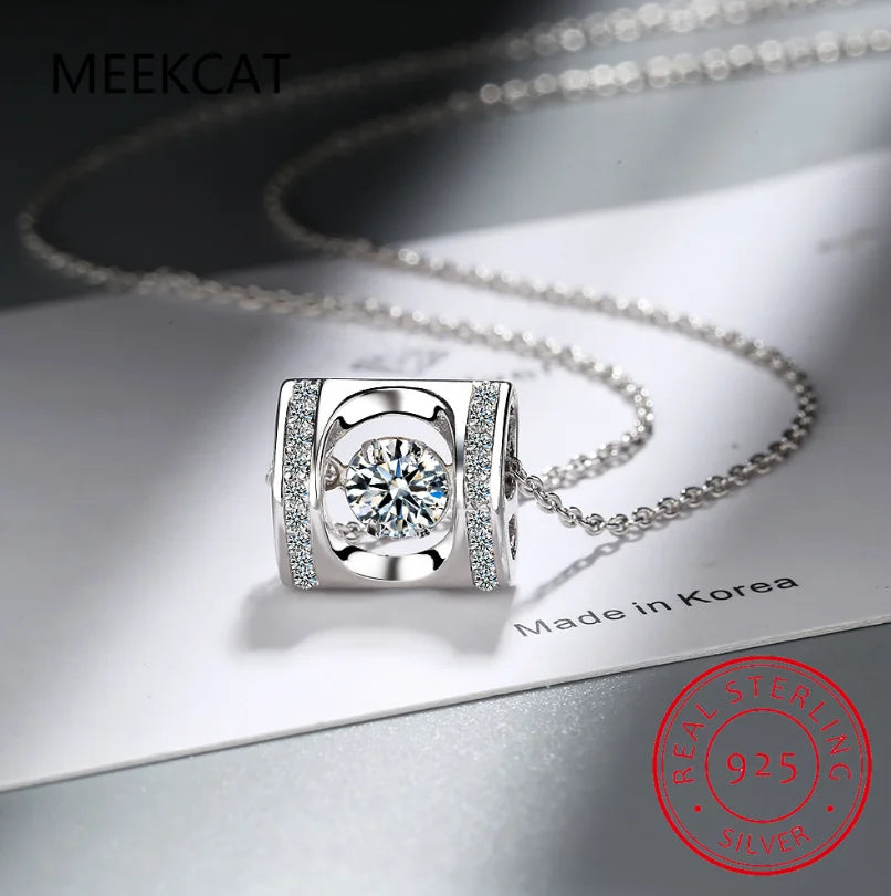 D Color 1 Carat Moissanite Teardrop Pendant Necklace for Women – S925 Sterling Silver Pt950 Chain | Elegant Wedding Jewelry Gift