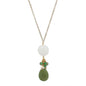 Jade and Sea Glass Drop Pendant Necklace