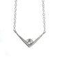 White Topaz Chevron Sterling Silver Necklace